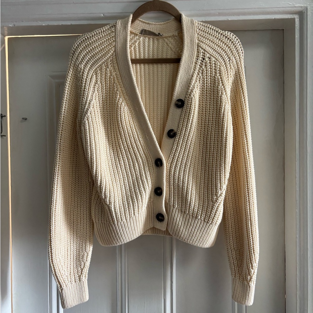 Everlane Cream Knit Cardigan Sweater